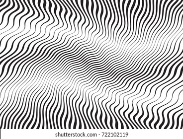 Abstract twisted background. Lines of variable thickness. Halftone effect line pattern.  Grunge modern pop art texture for poster, banner, business cards, cover, postcard, design, labels, stickers