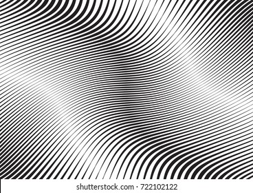 Abstract twisted background. Lines of variable thickness. Halftone effect line pattern.  Grunge modern pop art texture for poster, banner, business cards, cover, postcard, design, labels, stickers