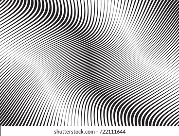 Abstract twisted background. Lines of variable thickness. Halftone effect line pattern.  Grunge modern pop art texture for poster, banner, business cards, cover, postcard, design, labels, stickers.