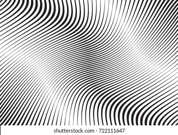 Abstract twisted background. Lines of variable thickness. Halftone effect line pattern.  Grunge modern pop art texture for poster, banner, business cards, cover, postcard, design, labels, stickers