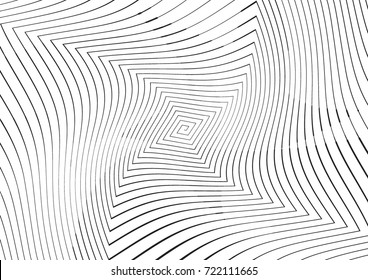 Abstract twisted background. Lines of variable thickness. Halftone effect line pattern.  Grunge modern pop art texture for poster, banner, business cards, cover, postcard, design, labels, stickers