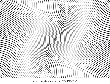 Abstract twisted background. Lines of variable thickness. Halftone effect line pattern.  Grunge modern pop art texture for poster, banner, business cards, cover, postcard, design, labels, stickers