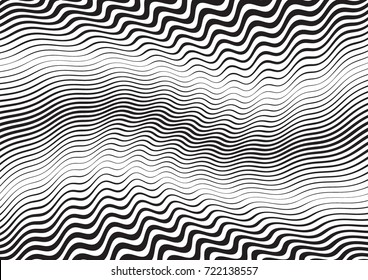 Abstract twisted background. Lines of variable thickness. Halftone effect line pattern.  Grunge modern pop art texture for poster, banner, business cards, cover, postcard, design, labels, stickers