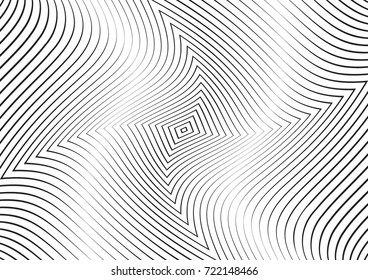 Abstract twisted background. Lines of variable thickness. Halftone effect line pattern.  Grunge modern pop art texture for poster, banner, business cards, cover, postcard, design, labels, stickers