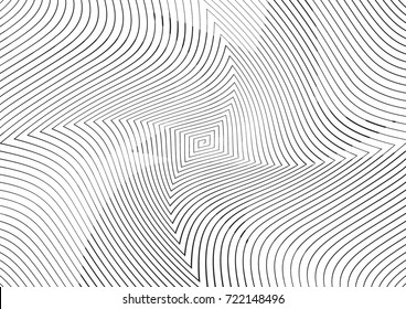 Abstract twisted background. Lines of variable thickness. Halftone effect line pattern.  Grunge modern pop art texture for poster, banner, business cards, cover, postcard, design, labels, stickers