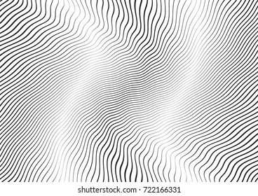 Abstract twisted background. Lines of variable thickness. Halftone effect line pattern.  Grunge modern pop art texture for poster, banner, business cards, cover, postcard, design, labels, stickers