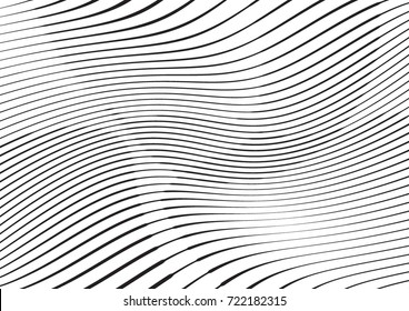 Abstract twisted background. Lines of variable thickness. Halftone effect line pattern.  Grunge modern pop art texture for poster, banner, business cards, cover, postcard, design, labels, stickers