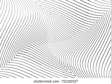 Abstract twisted background. Lines of variable thickness. Halftone effect line pattern.  Grunge modern pop art texture for poster, banner, business cards, cover, postcard, design, labels, stickers