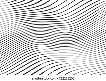 Abstract twisted background. Lines of variable thickness. Halftone effect line pattern.  Grunge modern pop art texture for poster, banner, business cards, cover, postcard, design, labels, stickers