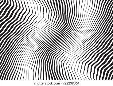 Abstract twisted background. Lines of variable thickness. Halftone effect line pattern.  Grunge modern pop art texture for poster, banner, business cards, cover, postcard, design, labels, stickers