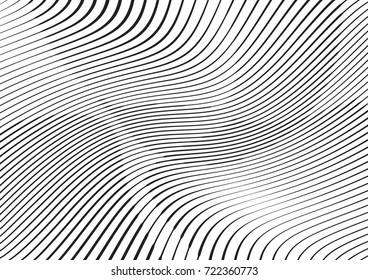 Abstract twisted background. Lines of variable thickness. Halftone effect line pattern.  Grunge modern pop art texture for poster, banner, business cards, cover, postcard, design, labels, stickers