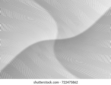 Abstract twisted background. Lines of variable thickness. Halftone effect line pattern.  Grunge modern pop art texture for poster, banner, business cards, cover, postcard, design, labels, stickers