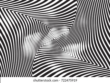 Abstract twisted background. Lines of variable thickness. Halftone effect line pattern.  Grunge modern pop art texture for poster, banner, business cards, cover, postcard, design, labels, stickers