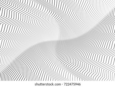 Abstract twisted background. Lines of variable thickness. Halftone effect line pattern.  Grunge modern pop art texture for poster, banner, business cards, cover, postcard, design, labels, stickers