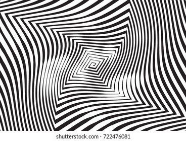 Abstract twisted background. Lines of variable thickness. Halftone effect line pattern.  Grunge modern pop art texture for poster, banner, business cards, cover, postcard, design, labels, stickers