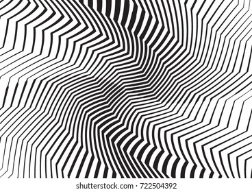 Abstract twisted background. Lines of variable thickness. Halftone effect line pattern.  Grunge modern pop art texture for poster, banner, business cards, cover, postcard, design, labels, stickers