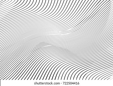 Abstract twisted background. Lines of variable thickness. Halftone effect line pattern.  Grunge modern pop art texture for poster, banner, business cards, cover, postcard, design, labels, stickers