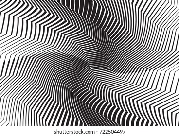 Abstract twisted background. Lines of variable thickness. Halftone effect line pattern.  Grunge modern pop art texture for poster, banner, business cards, cover, postcard, design, labels, stickers