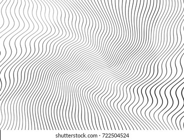 Abstract twisted background. Lines of variable thickness. Halftone effect line pattern.  Grunge modern pop art texture for poster, banner, business cards, cover, postcard, design, labels, stickers