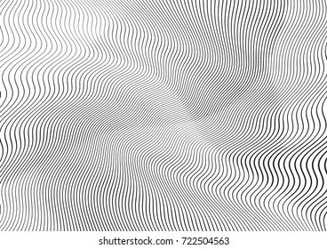 Abstract twisted background. Lines of variable thickness. Halftone effect line pattern.  Grunge modern pop art texture for poster, banner, business cards, cover, postcard, design, labels, stickers