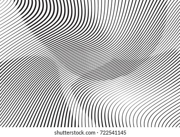 Abstract twisted background. Lines of variable thickness. Halftone effect line pattern.  Grunge modern pop art texture for poster, banner, business cards, cover, postcard, design, labels, stickers