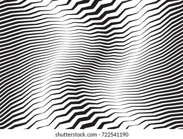 Abstract twisted background. Lines of variable thickness. Halftone effect line pattern.  Grunge modern pop art texture for poster, banner, business cards, cover, postcard, design, labels, stickers