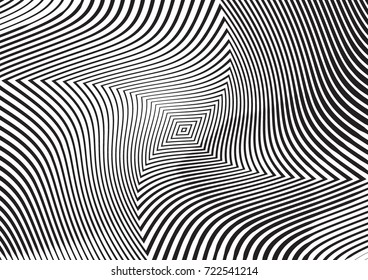 Abstract twisted background. Lines of variable thickness. Halftone effect line pattern.  Grunge modern pop art texture for poster, banner, business cards, cover, postcard, design, labels, stickers