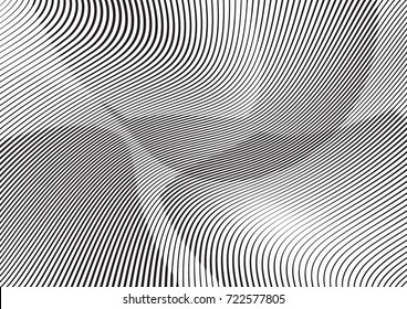 Abstract twisted background. Lines of variable thickness. Halftone effect line pattern.  Grunge modern pop art texture for poster, banner, business cards, cover, postcard, design, labels, stickers