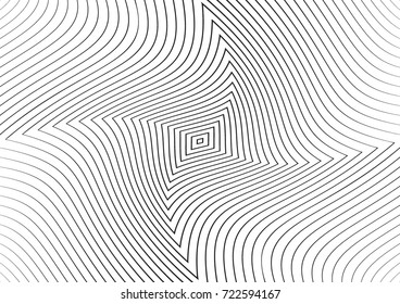 Abstract twisted background. Lines of variable thickness. Halftone effect line pattern.  Grunge modern pop art texture for poster, banner, business cards, cover, postcard, design, labels, stickers