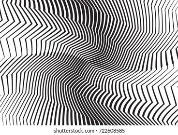 Abstract twisted background. Lines of variable thickness. Halftone effect line pattern.  Grunge modern pop art texture for poster, banner, business cards, cover, postcard, design, labels, stickers