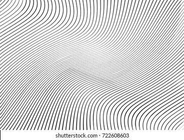 Abstract twisted background. Lines of variable thickness. Halftone effect line pattern.  Grunge modern pop art texture for poster, banner, business cards, cover, postcard, design, labels, stickers