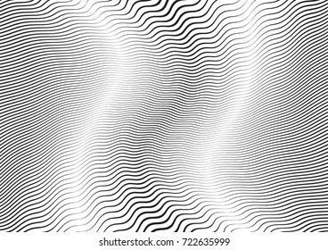 Abstract twisted background. Lines of variable thickness. Halftone effect line pattern.  Grunge modern pop art texture for poster, banner, business cards, cover, postcard, design, labels, stickers