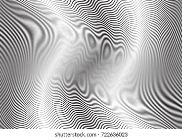 Abstract twisted background. Lines of variable thickness. Halftone effect line pattern.  Grunge modern pop art texture for poster, banner, business cards, cover, postcard, design, labels, stickers