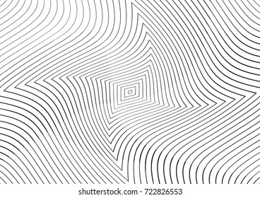 Abstract twisted background. Lines of variable thickness. Halftone effect line pattern.  Grunge modern pop art texture for poster, banner, business cards, cover, postcard, design, labels, stickers