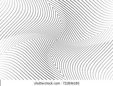 Abstract twisted background. Lines of variable thickness. Halftone effect line pattern.  Grunge modern pop art texture for poster, banner, business cards, cover, postcard, design, labels, stickers