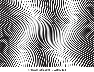 Abstract twisted background. Lines of variable thickness. Halftone effect line pattern.  Grunge modern pop art texture for poster, banner, business cards, cover, postcard, design, labels, stickers