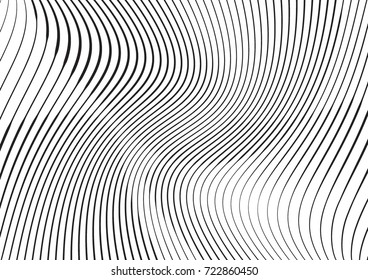 Abstract twisted background. Lines of variable thickness. Halftone effect line pattern.  Grunge modern pop art texture for poster, banner, business cards, cover, postcard, design, labels, stickers