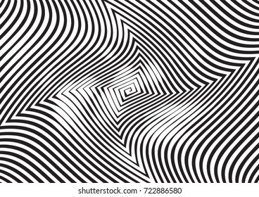 Abstract twisted background. Lines of variable thickness. Halftone effect line pattern.  Grunge modern pop art texture for poster, banner, business cards, cover, postcard, design, labels, stickers