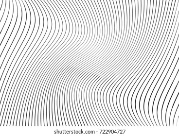 Abstract twisted background. Lines of variable thickness. Halftone effect line pattern.  Grunge modern pop art texture for poster, banner, business cards, cover, postcard, design, labels, stickers