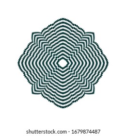 Abstract twisted background. Optical illusion of distorted surface. Twisted stripes. Stylized 3d texture. Vector illustration. Great for wall art, poster, banner, web.