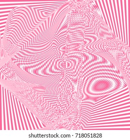 Abstract twisted background. Optical illusion of distorted surface. Twisted stripes. Vector illustration.