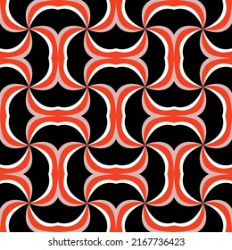 abstract twisted background.vector pattern Red abstract.modern geometric background.Geometric vector.Black background image.seamless twist pattern black red.Illustration of wrapping paper, print.