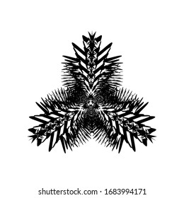 Abstract twisted black and white background. Optical illusion of distorted surface. Twisted stripes. Stylized 3d texture. Vector illustration. Great for wall art, poster, banner, web.