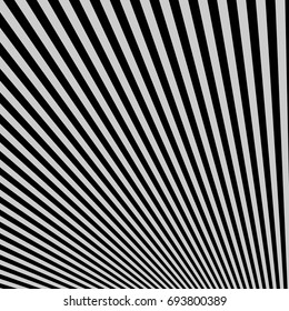Abstract twisted black and white background with stripes.Striped surface. Vector illustration. Black and grey diagonal lines. Linear ornament. Design element for web, paper, wallpaper, banner, poster.