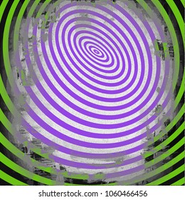 Abstract twisted black and white shape. Optical illusion of distorted surface. Twisted colorful stripes.