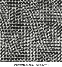Abstract  twisted checked textured background. Seamless pattern.