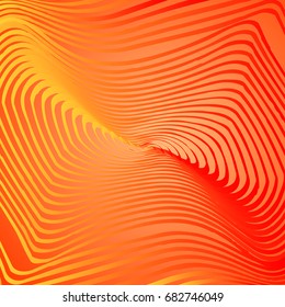 Abstract twisted colorful background. Optical illusion of distorted surface. Twister stripes. Stylized 3d tunnel. Vector illustration.