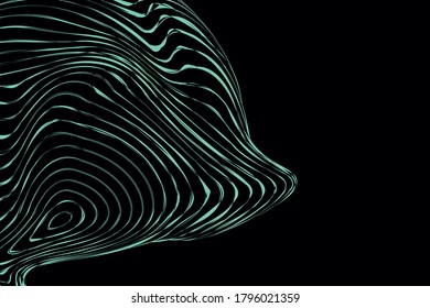 Abstract twisted, distorted wireframe design  with curves, and lines. Vector 
 grid illustration 