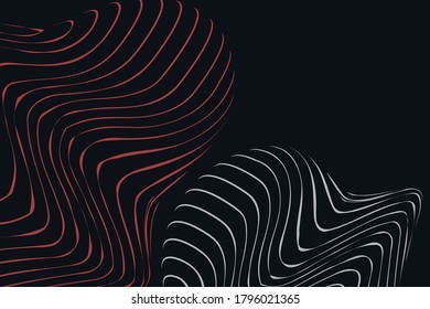 Abstract twisted, distorted wireframe design  with curves, and lines. Vector 
 grid illustration 