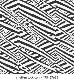 Abstract twisted geometric shapes background. Seamless pattern.